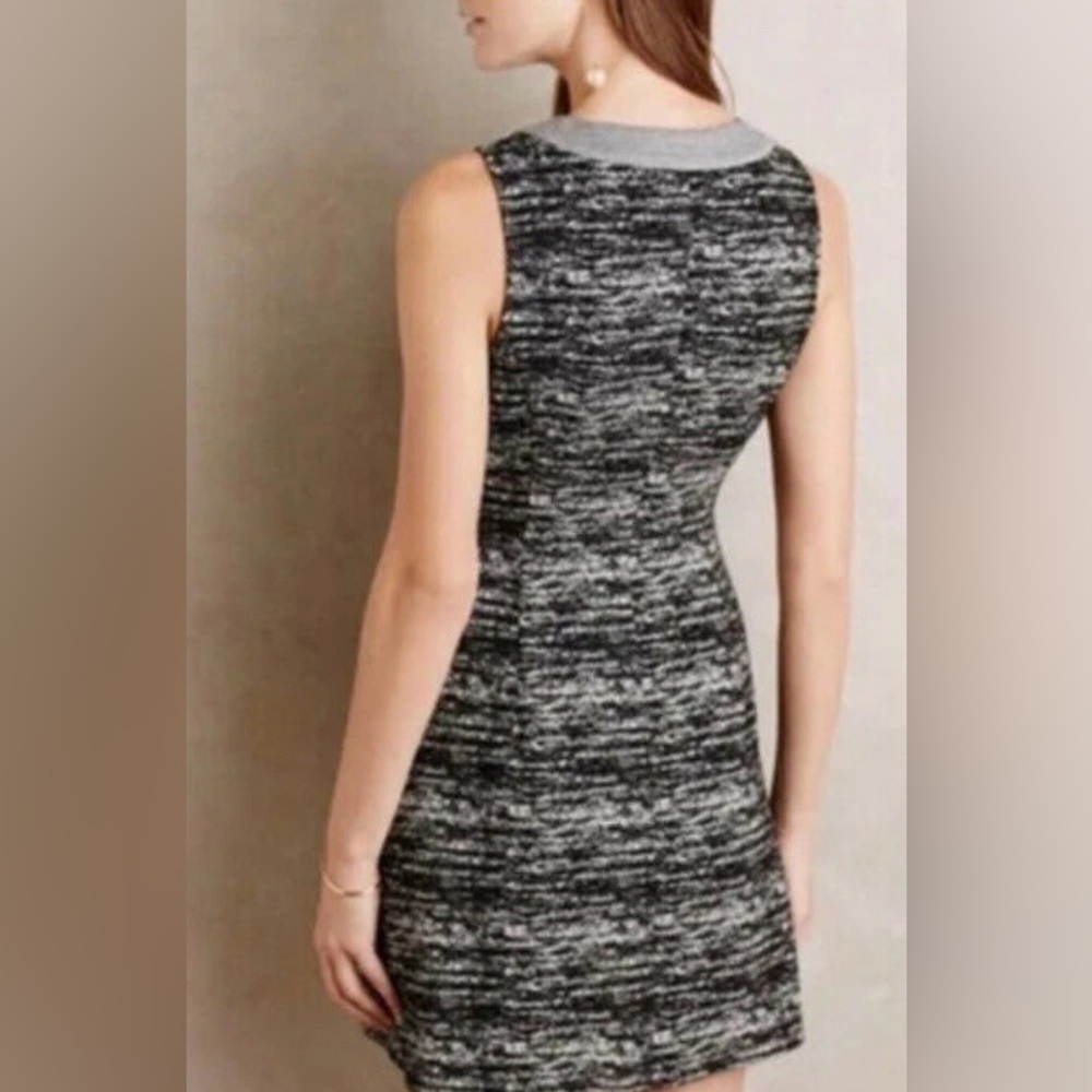 ANTHROPOLOGIE TABITHA WOMENS MARLES WHITE AND BLACK  KNIT DRESS SIZE 10 - Picture 2 of 7